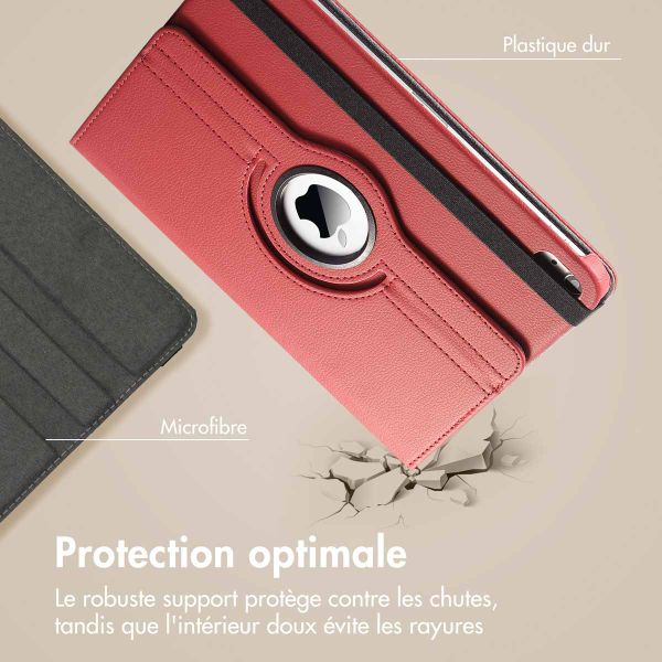 imoshion Coque tablette rotatif à 360° Apple iPad 11 (2025) 11 pouces A16 / iPad 10 (2022) 10.9 pouces - Rouge foncé