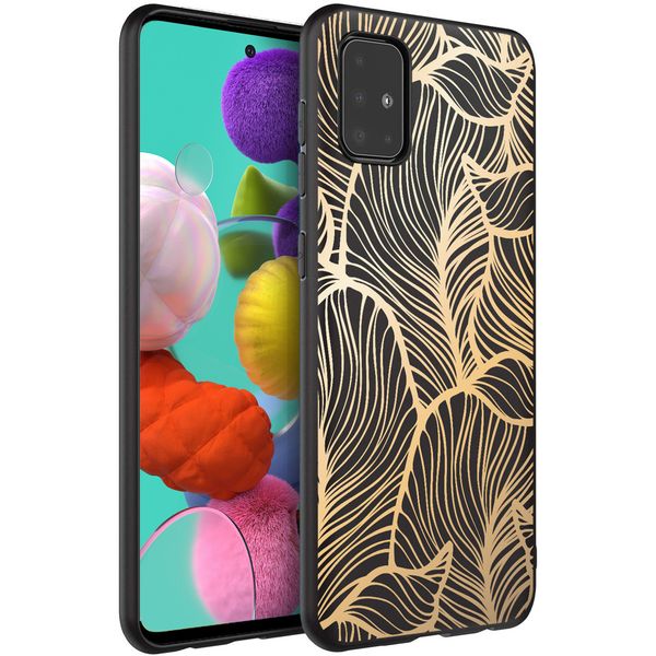 imoshion Coque Design Samsung Galaxy A51 - Feuilles / Noir