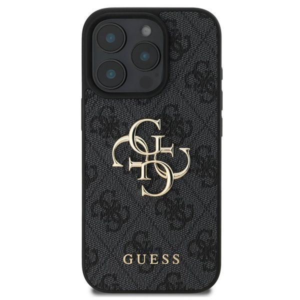 Guess Coque 4G Metal Logo iPhone 16 Pro - Noir