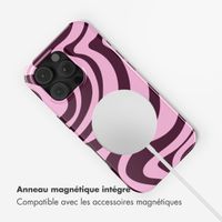 Selencia Coque arrière Vivid avec MagSafe Apple iPhone 16 Pro - Wavy Swirl Pink Plum