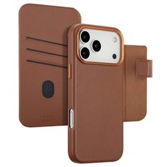 Accezz Étui de téléphone portefeuille en cuir 2-en-1 avec MagSafe Apple iPhone 17 Pro Max - Sienna Brown