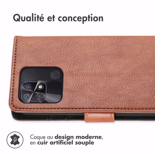 imoshion Étui de télephone portefeuille de luxe Xiaomi Redmi 10C - Marron