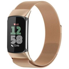 imoshion Bracelet magnétique milanais Fitbit Charge 5 - Taille S - Rose Doré