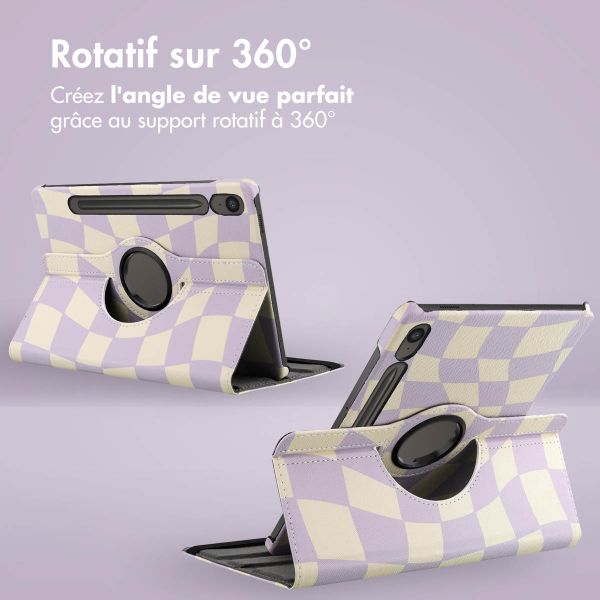 imoshion Coque tablette Design rotatif à 360° Samsung Galaxy Tab S9 FE - Dancing Cubes