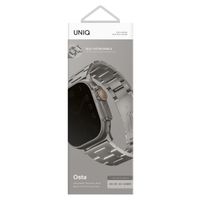 Uniq Bracelet Osta en acier avec maillons auto-ajustables Apple Watch Series 1 t/m 11 / SE / Ultra (44/45/46/49 mm) - Titanium (Silver)
