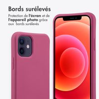 imoshion Coque arrière Color avec cordon amovible et MagSafe Apple iPhone 12 (Pro) - Raspberry