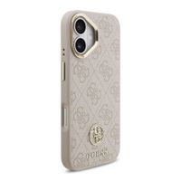 Guess Coque arrière en cuir avec logo Strass classique et MagSafe Apple iPhone 17 - Rose