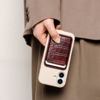 Selencia Porte-cartes Croco avec MagSafe - Burgundy
