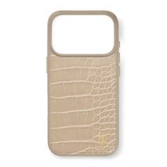 iDeal of Sweden Coque MagSafe en cuir végétalien Apple iPhone 17 Pro - Warm Beige Croco