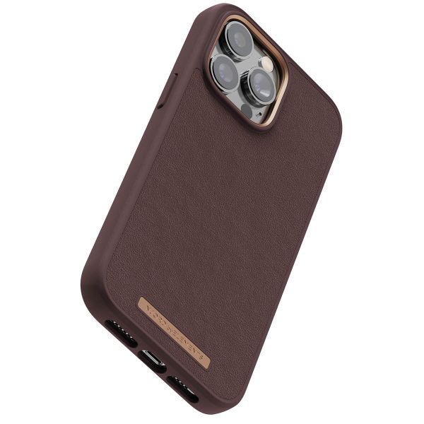 Njorð Collections Coque en cuir véritable MagSafe iPhone 14 Pro Max - Dark Brown