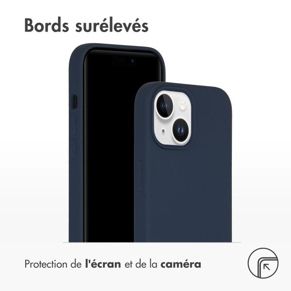 Accezz Coque Liquid Silicone Apple iPhone 15 - Bleu foncé