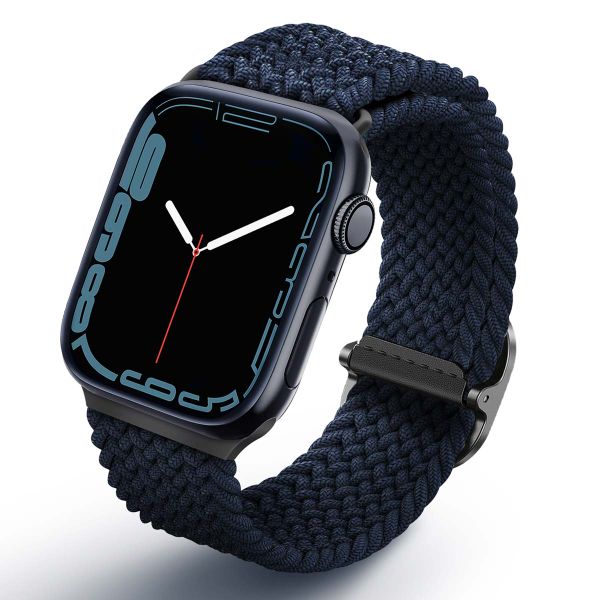 Uniq Bracelet tressé Aspen Apple Apple Watch Series 1 á 9 / SE (38/40/41 mm) | Series 10 (42 mm) - Bleu Oxford