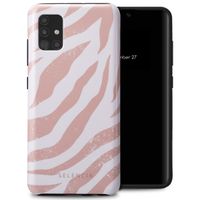 Selencia Coque arrière Vivid Tough Samsung Galaxy A51 - Colorful Zebra Old Pink