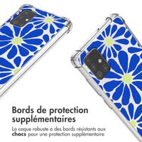 imoshion Coque Design avec cordon Samsung Galaxy A51 - Cobalt Blue Flowers Connect