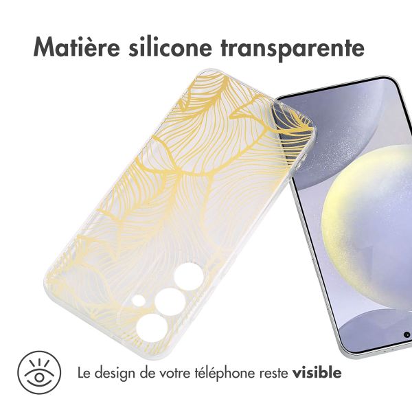 imoshion Coque Design Samsung Galaxy S25 Plus - Golden Leaves Transparent