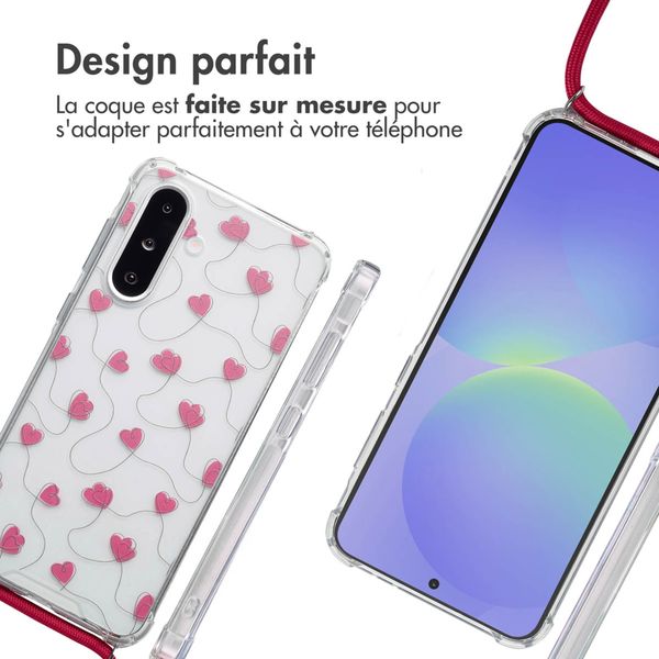imoshion Coque Design avec cordon Samsung Galaxy A36 - Dusty Rose Connected Hearts