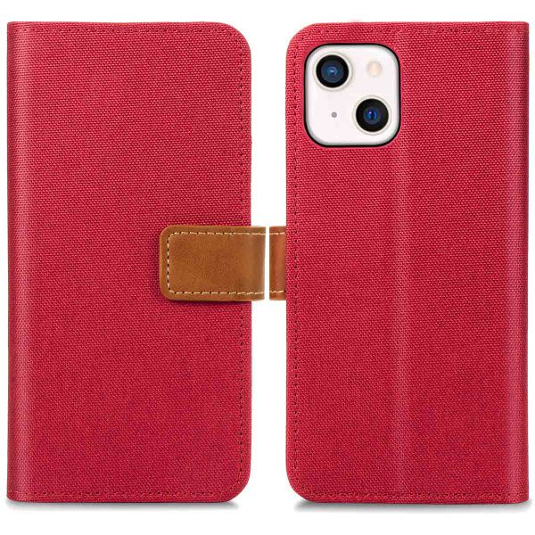 imoshion Étui de téléphone portefeuille Luxe Canvas iPhone 13 - Rouge