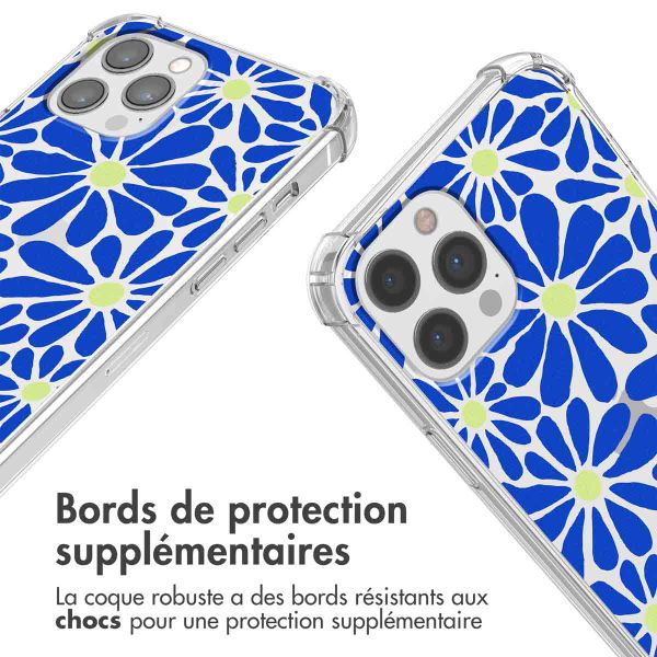 imoshion Coque Design avec cordon Apple iPhone 12 Pro Max - Cobalt Blue Flowers Connect