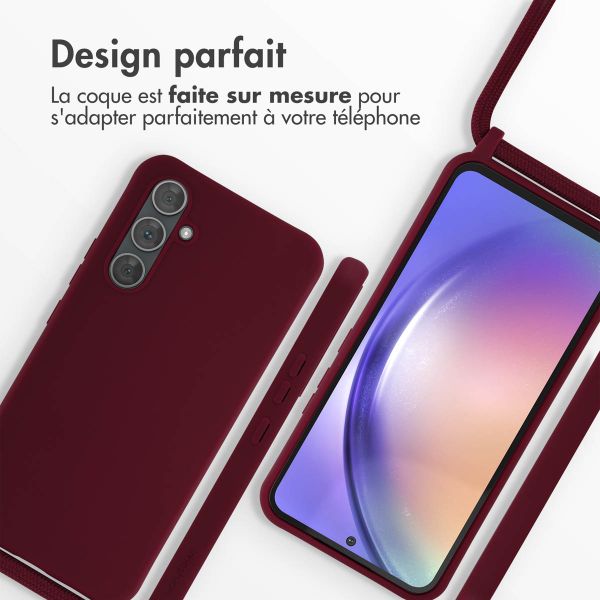 imoshion Coque en silicone avec cordon Samsung Galaxy A54 (5G) - Rouge foncé