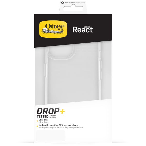 OtterBox Coque arrière React iPhone 15 - Transparent