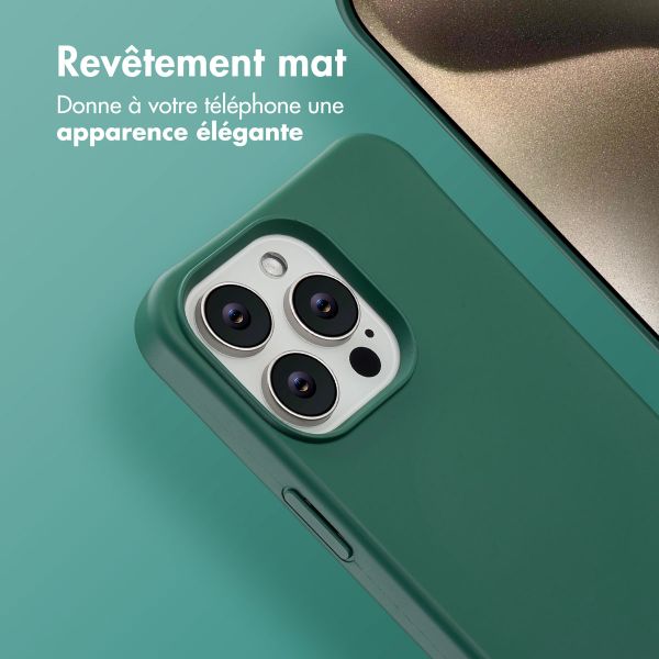 imoshion Coque arrière Color avec cordon amovible et MagSafe Apple iPhone 15 Pro Max - Vert foncé