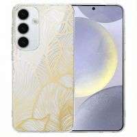 imoshion Coque Design Samsung Galaxy S25 Plus - Golden Leaves Transparent
