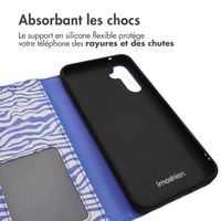 imoshion Étui de télephone portefeuille Design Samsung Galaxy A34 (5G) - White Blue Stripes