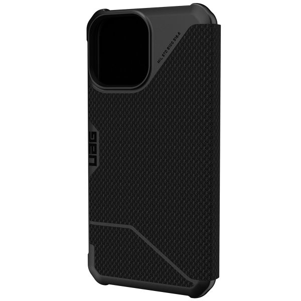 UAG Etui de téléphone portefeuille Metropolis iPhone 13 Pro Max - Kevlar Black