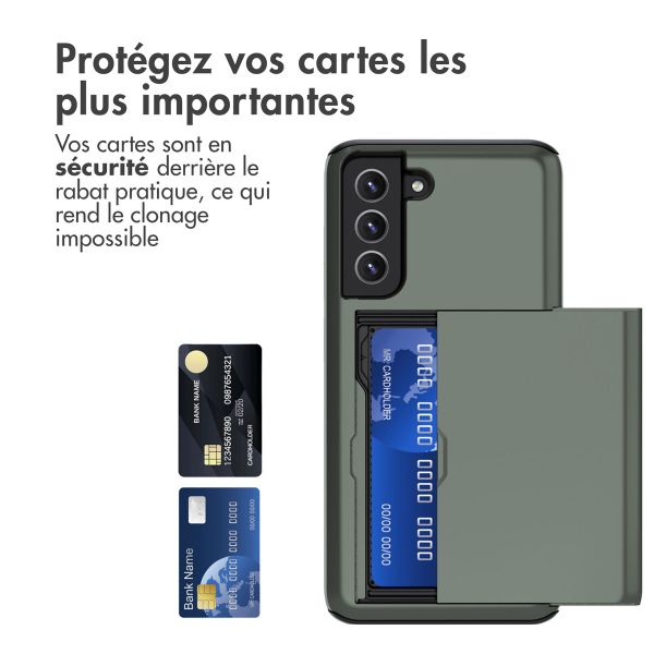 imoshion Coque arrière avec porte-cartes Samsung Galaxy S21 FE - Vert foncé