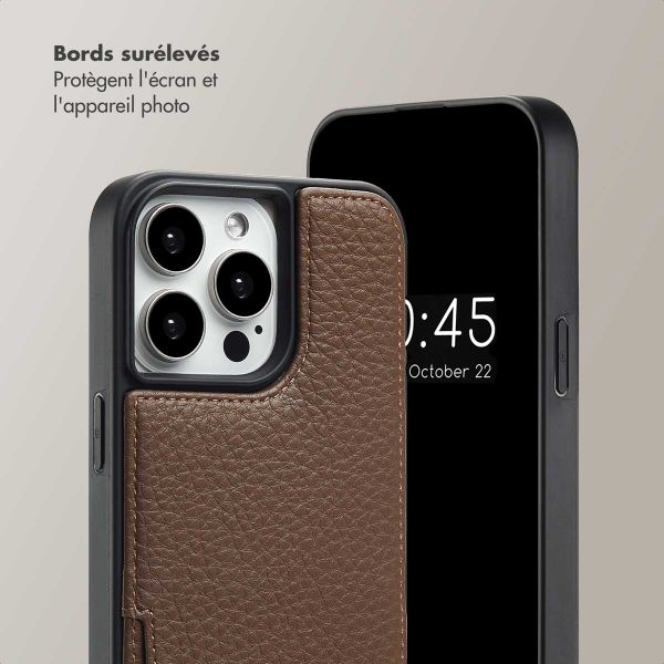 Selencia Coque de télephone Nova avec cordon et porte-cartes Apple iPhone 15 Pro Max - Mocha Brown