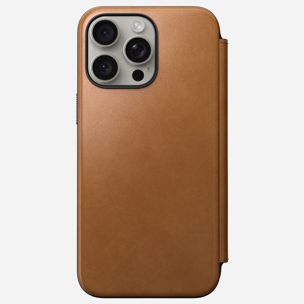 Nomad Étui de télephone portefeuille Modern Leather Folio Apple iPhone 15 Pro Max - English Tan