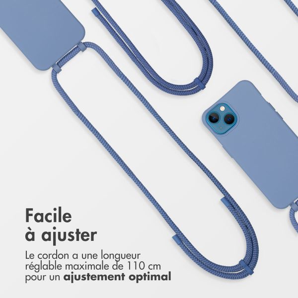 imoshion Coque arrière Color avec cordon amovible et MagSafe Apple iPhone 13 - Ash Blue