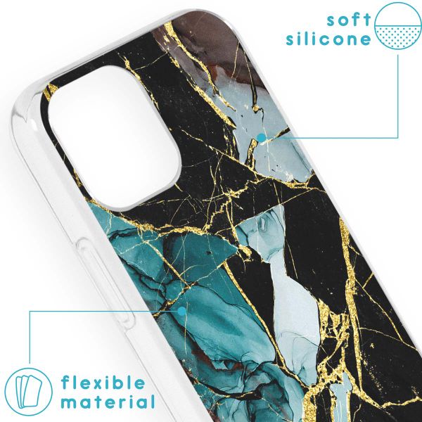 imoshion Coque Design iPhone 13 Mini - Marble - Bleu