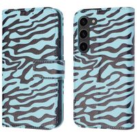 imoshion Étui de télephone portefeuille Design Samsung Galaxy S23 - Black Blue Stripes