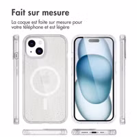 imoshion Coque Pailletée avec MagSafe Apple iPhone 15 - Paillettes Transparent