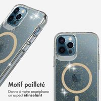 imoshion Coque arrière transparente Pailletée avec MagSafe Apple iPhone 12 (Pro) - Doré