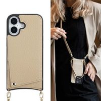 Selencia Coque de télephone Nova avec cordon et porte-cartes Apple iPhone 17 - Beige
