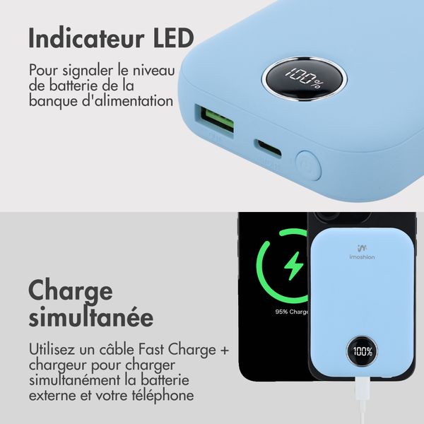 imoshion Batterie externe MagSafe 10.000 mAh - Batterie externe sans fil - Bleu ciel