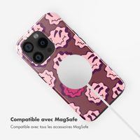 Selencia Coque arrière Vivid Tough avec MagSafe iPhone 15 Pro - Wavy Smiley Pink