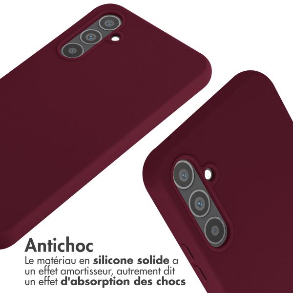 imoshion Coque en silicone avec cordon Samsung Galaxy A34 (5G) - Rouge foncé
