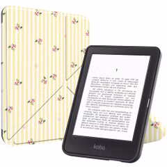 imoshion Étui de liseuse portefeuille design Pliable Kobo Clara Colour / BW - Garden Stripes
