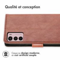 imoshion Étui de téléphone portefeuille Luxe Motorola Moto G42 - Brun