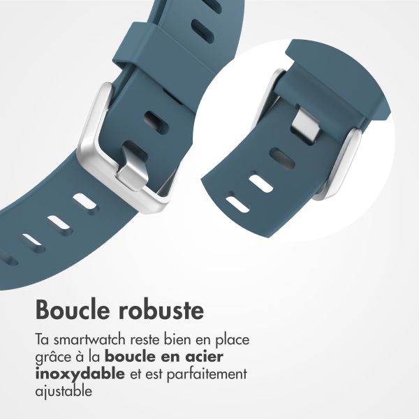 imoshion Bracelet silicone Fitbit Versa / Versa 2 / Versa Lite - Taille L - Blauw & Grijs / Blue & Grey