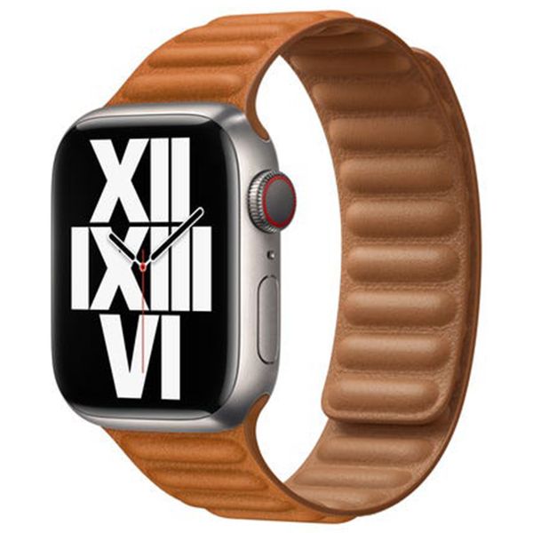 Apple Leather Link Apple Watch Series 1 á 9 / SE (38/40/41 mm) | Series 10 (42 mm) - Taille M/L - Golden Brown