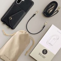 Selencia Coque à cordon avec porte-cartes enveloppe Sera Samsung Galaxy A36 / A56 - Noir