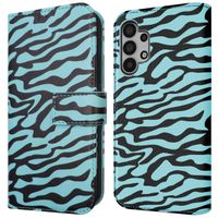 imoshion Étui de télephone portefeuille Design Samsung Galaxy A32 (5G) - Black Blue Stripes
