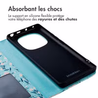 imoshion Étui de télephone portefeuille Design Xiaomi Redmi Note 14 Pro (4G) - Blue Flowers