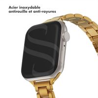 Selencia Bracelet à maillons fin en acier Apple Watch Series 1 t/m 9 / SE (38/40/41 mm) | Series 10 / 11 (42 mm) - Doré