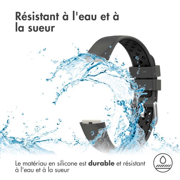 imoshion Bracelet sportif en silicone Fitbit Luxe - Gris/Noir