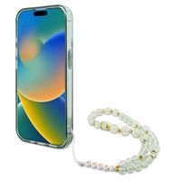 Guess MagSafe IML Flowers Case avec beads strap Apple iPhone 15 Pro Max - Green